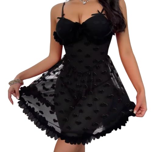 Brachy Women Babydoll Lingerie Erotische Floral Lace Plus Size Night Dress Sleepwear