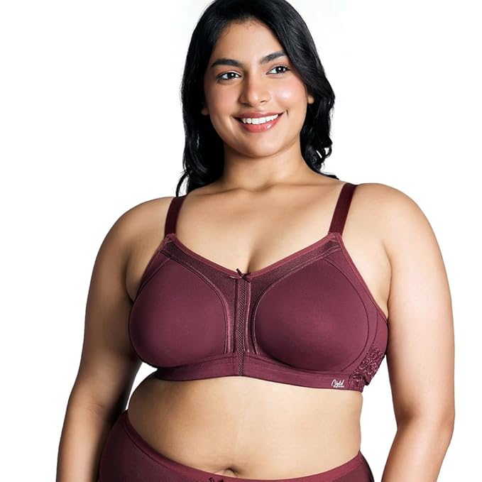 NYKD NYB101 Wirefree Cotton M-Frame Bounce Control Non-Padded Full Coverage Bra for Women