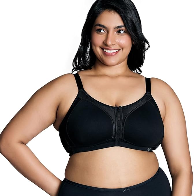 NYKD NYB101 Wirefree Cotton M-Frame Bounce Control Non-Padded Full Coverage Bra for Women