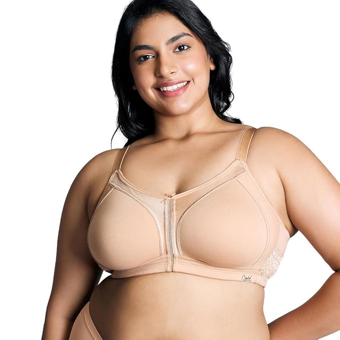 NYKD NYB101 Wirefree Cotton M-Frame Bounce Control Non-Padded Full Coverage Bra for Women