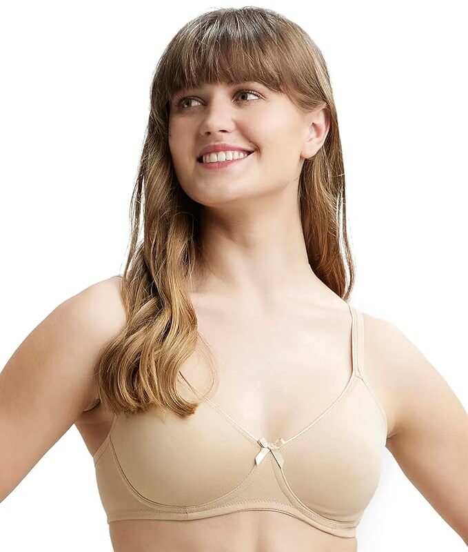 Jockey 1722 Women's Wirefree Non Padded Super Combed Cotton Elastane Stretch Medium Coverage Everyday Bra with Concealed Shaper Panel and Adjustable Straps