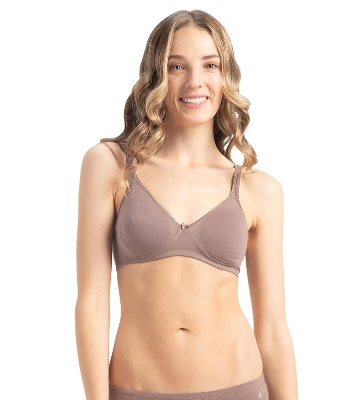 Jockey 1722 Women's Wirefree Non Padded Super Combed Cotton Elastane Stretch Medium Coverage Everyday Bra with Concealed Shaper Panel and Adjustable Straps